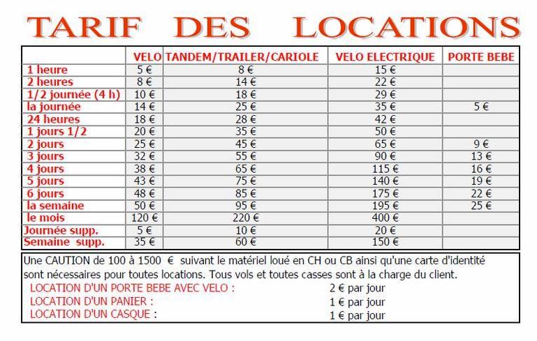 GRILLE TARIF